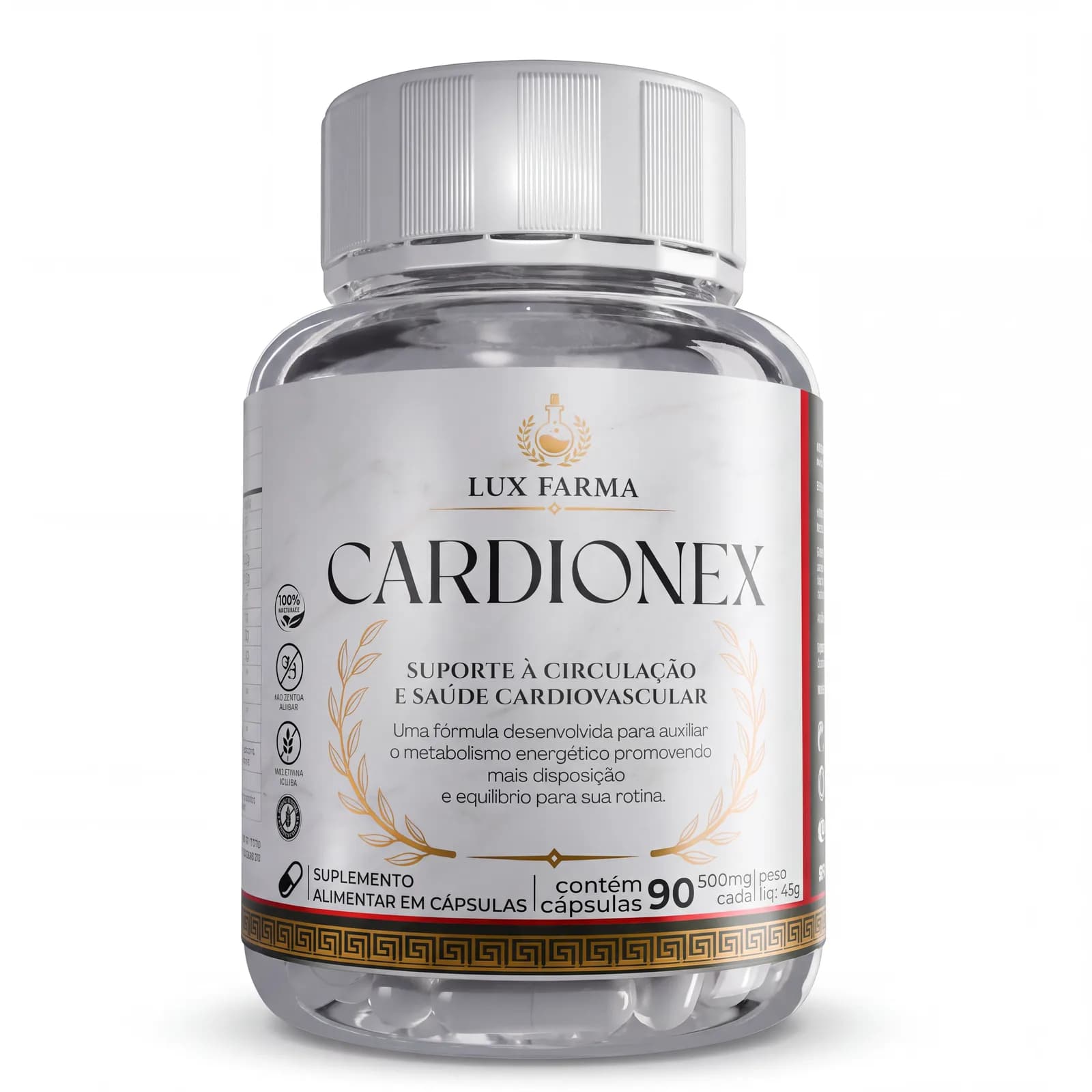Cardionex Lux Farma, frasco com 90 cápsulas