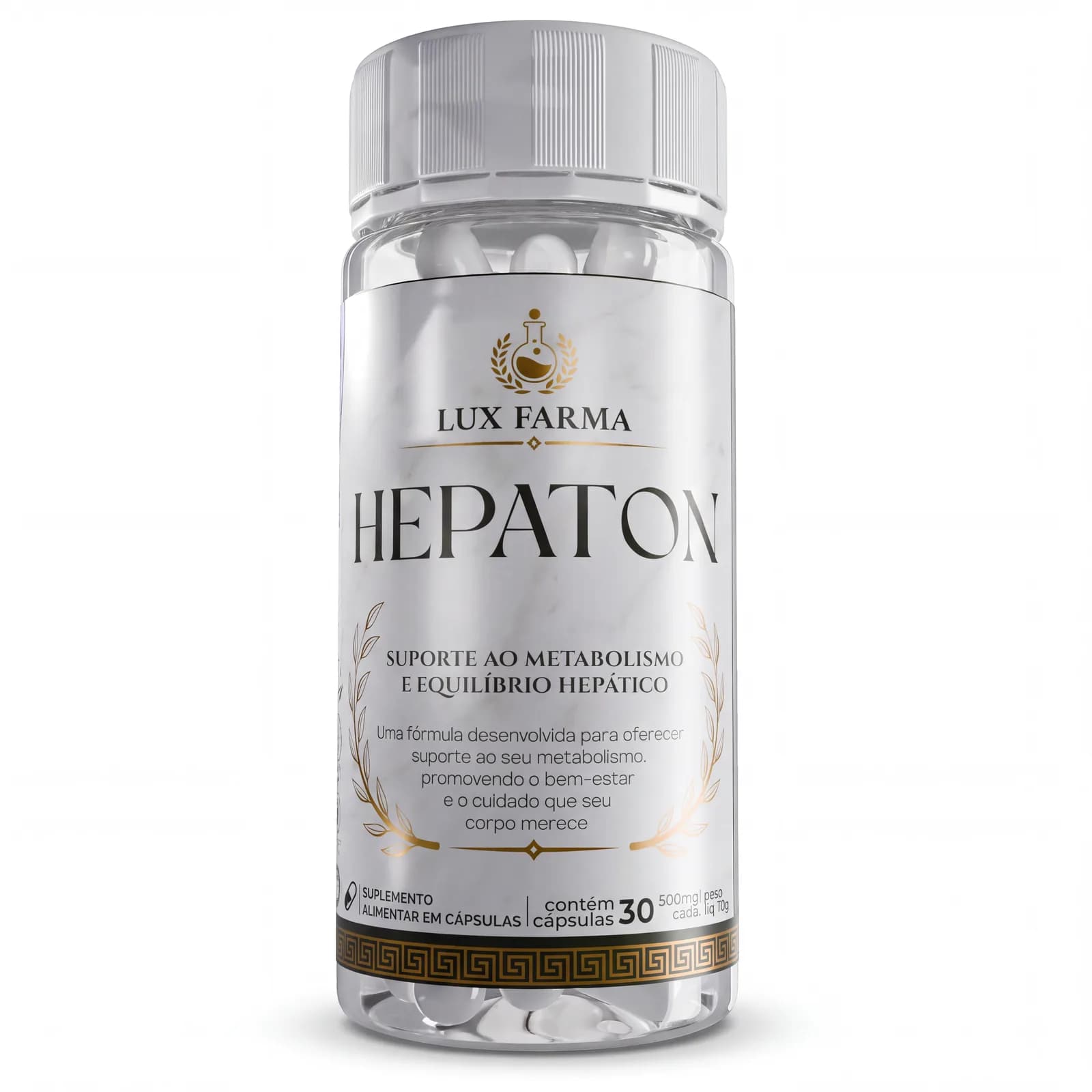 Hepaton Lux Farma, frasco com 30 cápsulas