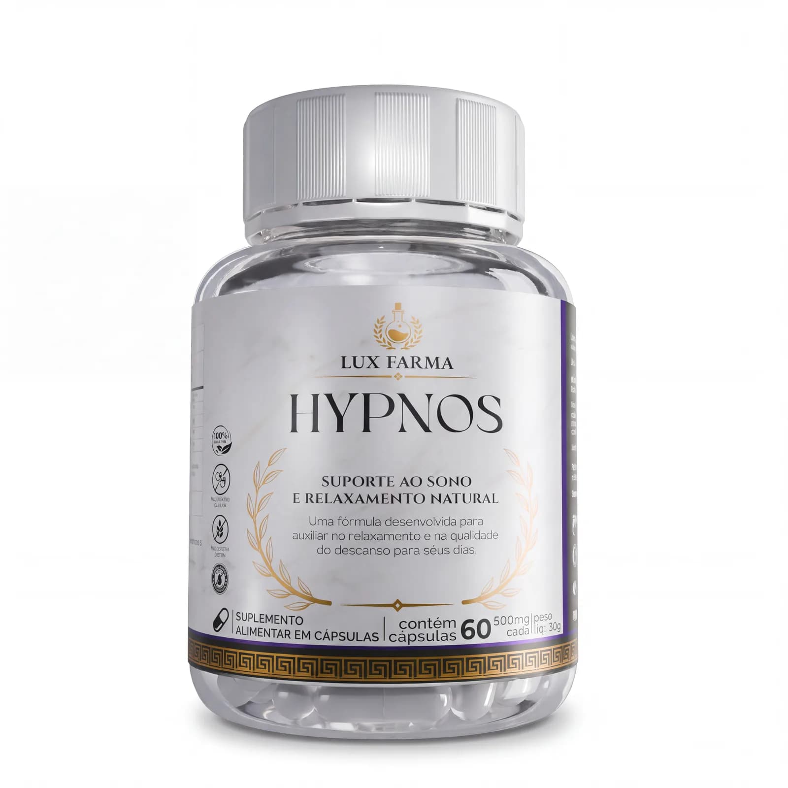 Hypnos Lux Farma, frasco com 60 cápsulas