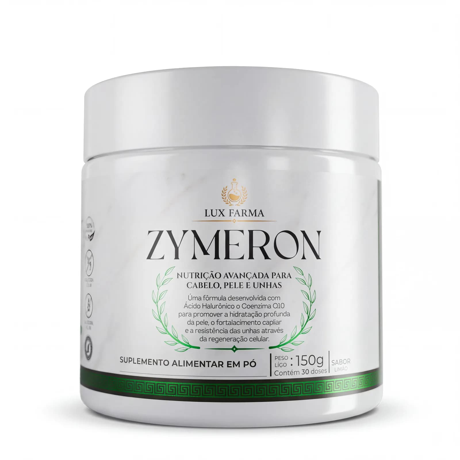 Zymeron Lux Farma sabor limão, pote de 150 g